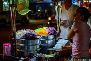 Hier gibt es Reis in allerlei Farben in Saigon.