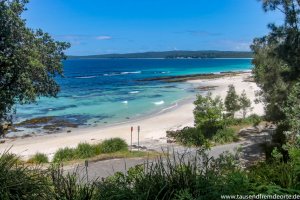 Blick auf den Hyams Beach Strand Australien