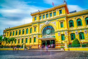 Gelb grünes Postamt in Saigon