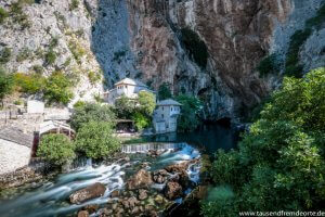 Blick auf die Quelle des Flusses Buna bei Mostar
